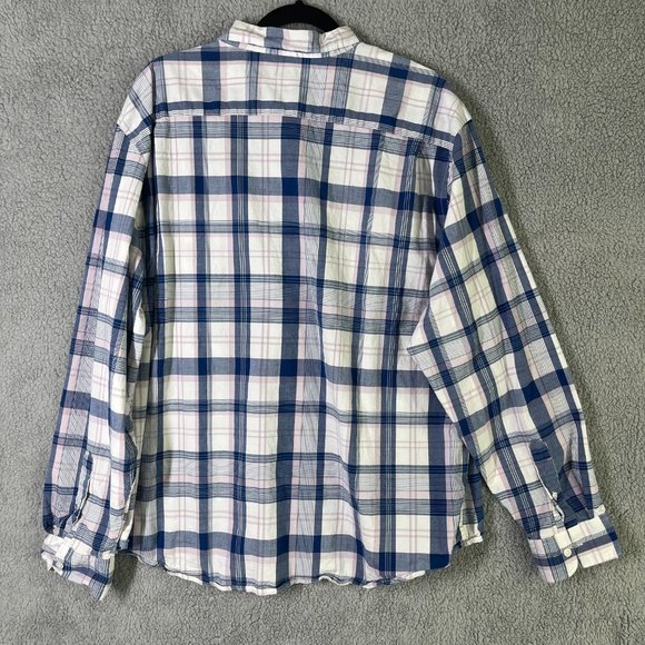 Old Navy Shirt XXL White Blue Mens Button Down Collard - Picture 10 of 12
